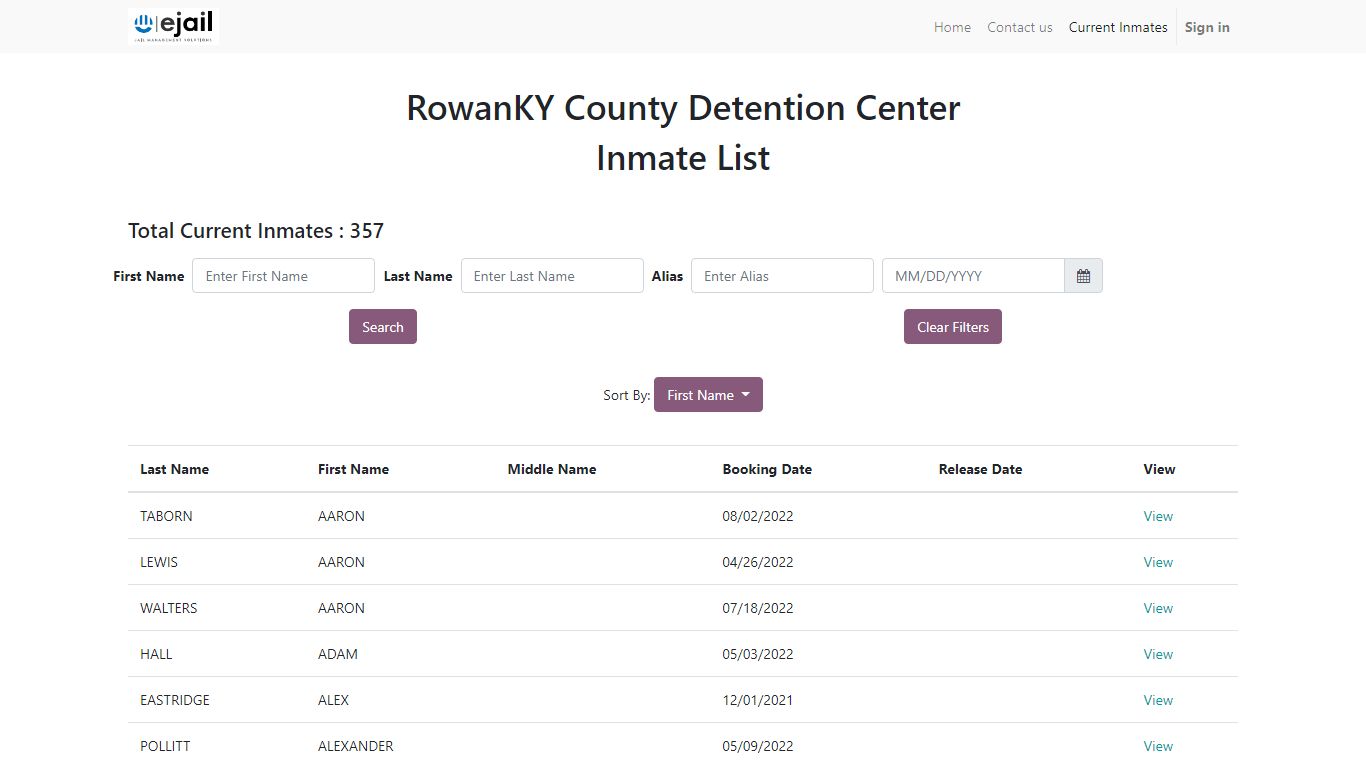 Inmates list | My Website